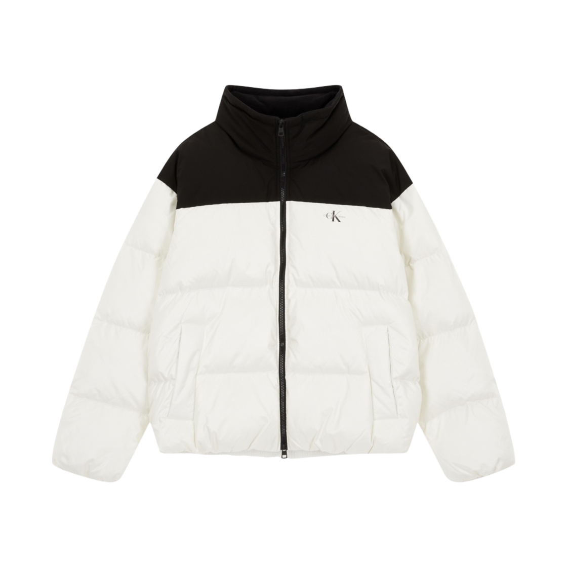 J400371YBI (W) Calvin Klein Jeans Relaxed Short Block Down Puffer White