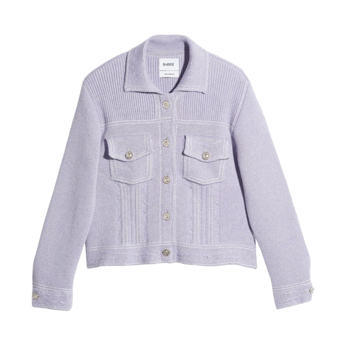 (W) 배리 데님 핏 캐시미어 코튼 자켓 블래베리 실버 솥트 블루((W) Barrie Denim Fitted Cashmere Cotton Jacket Blaeberry Silver Salt Blue)