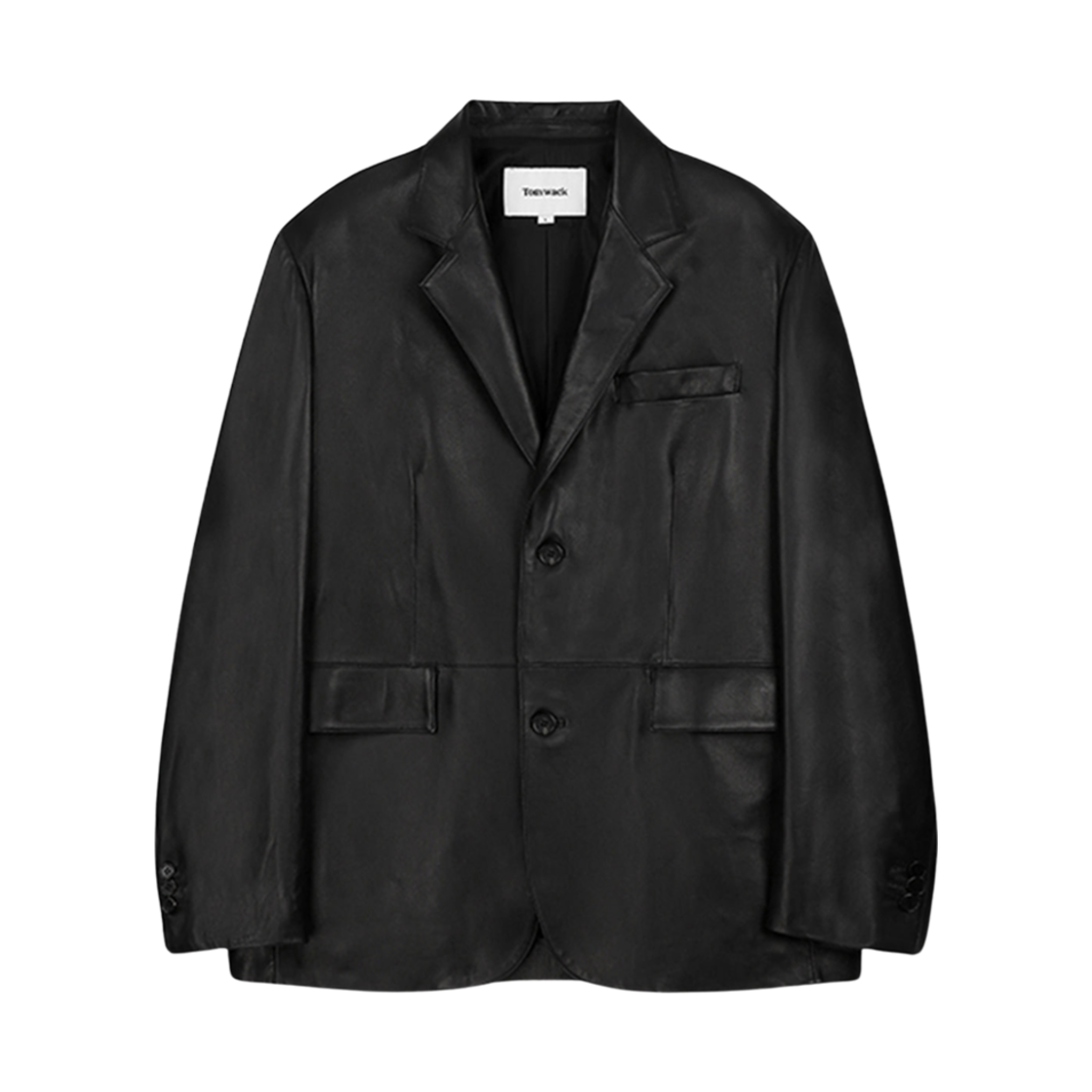 토니웩 레더 싱글 브레스티드 블레이저 자켓 블랙(Tonywack Leather Single-Breasted Blazer Jacket Black)