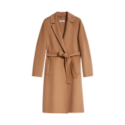 (W) S Max Mara Pauline Virgin Wool Coat Camel