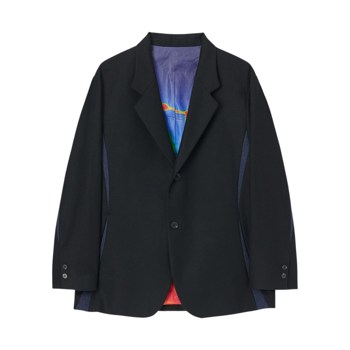 타이핑 미스테이크 싱글 브레스티드 인사이즈드 블레이저 블랙(Typing Mistake Single Breasted Incised Blazer Black)