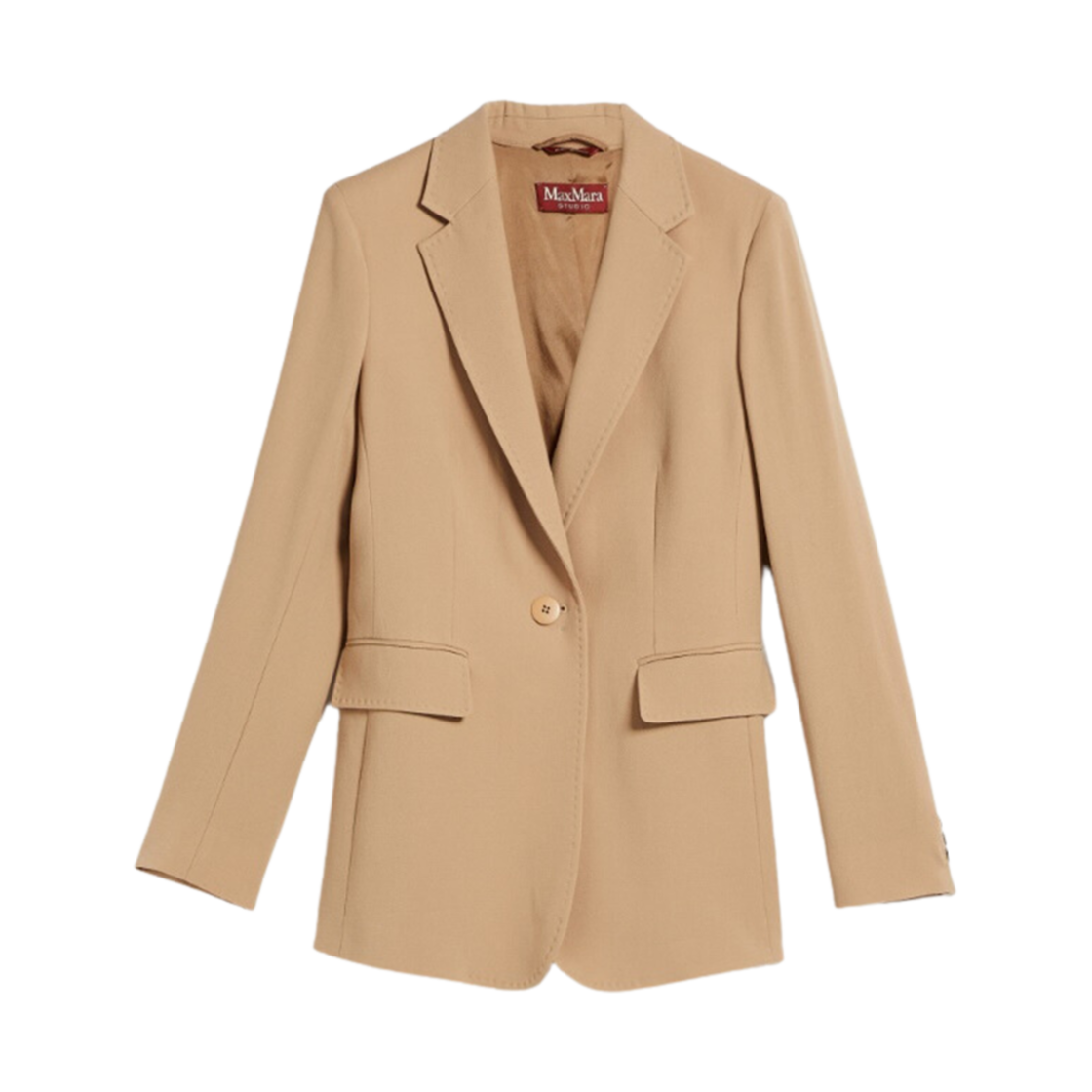 (W) 막스마라 스튜디오 카리브 싱글 브레스티드 울 자켓 카멜((W) Max Mara Studio Caraibi Single-Breasted Wool Jacket Camel) - 1