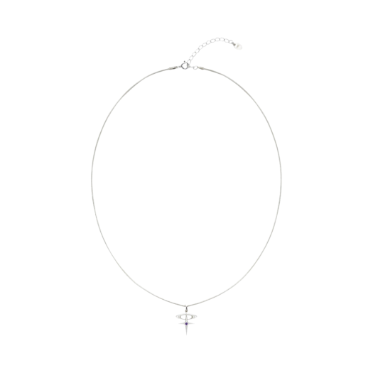 TEETH-N041 Teeth Logo Jewel Necklace Amethyst
