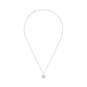 (W) Celine Triomphe Rhinestone Necklace in Brass with Rhodium Finish and Crystals Silver