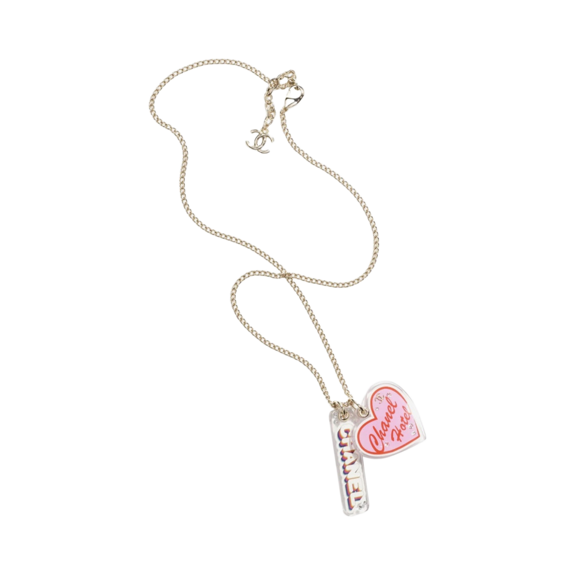 (W) 샤넬 롱 펜던트 네클리스 메탈 레진 스트라스 & 골드 멀티컬러 크리스탈((W) Chanel Long Pendant Necklace Metal Resin Strass & Gold Multicolor Crystal)