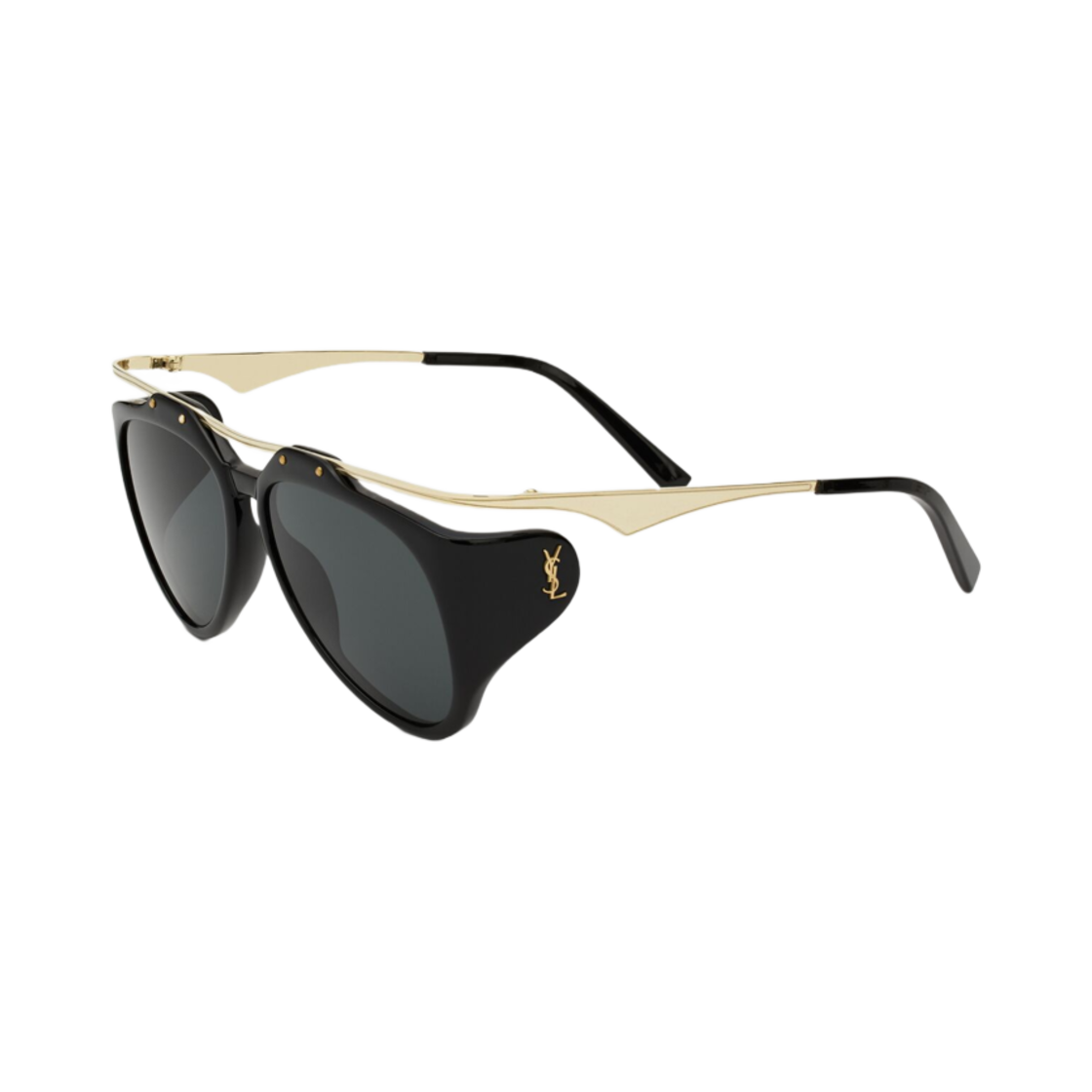 792814-Y9963-1017 Saint Laurent SL M137/F Amelia Sunglasses Black Light Gold