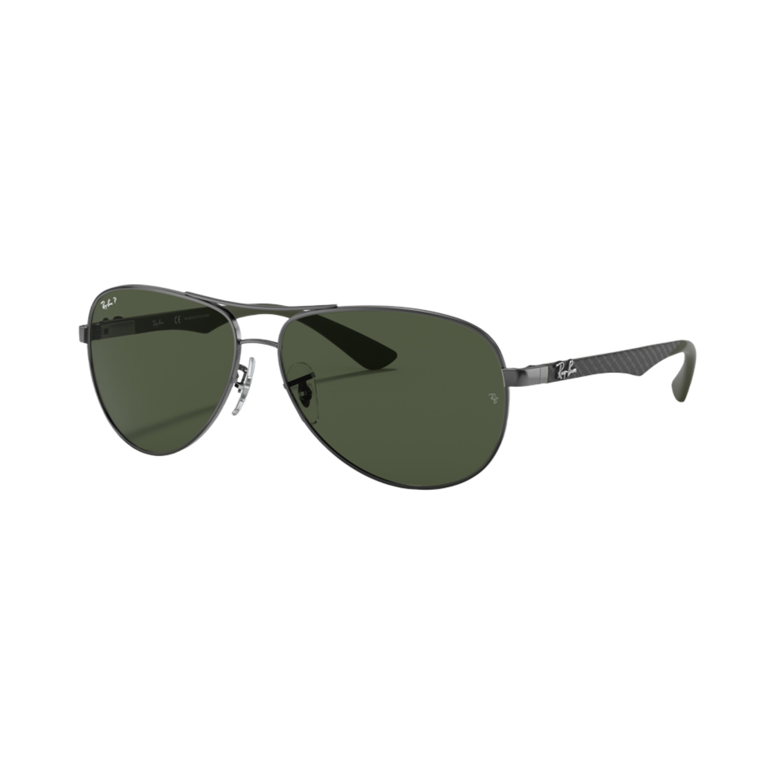 RB8313-004/N5 Ray-Ban Carbon Fibre Polished Gunmetal Frame Green Classic G-15 Lenses