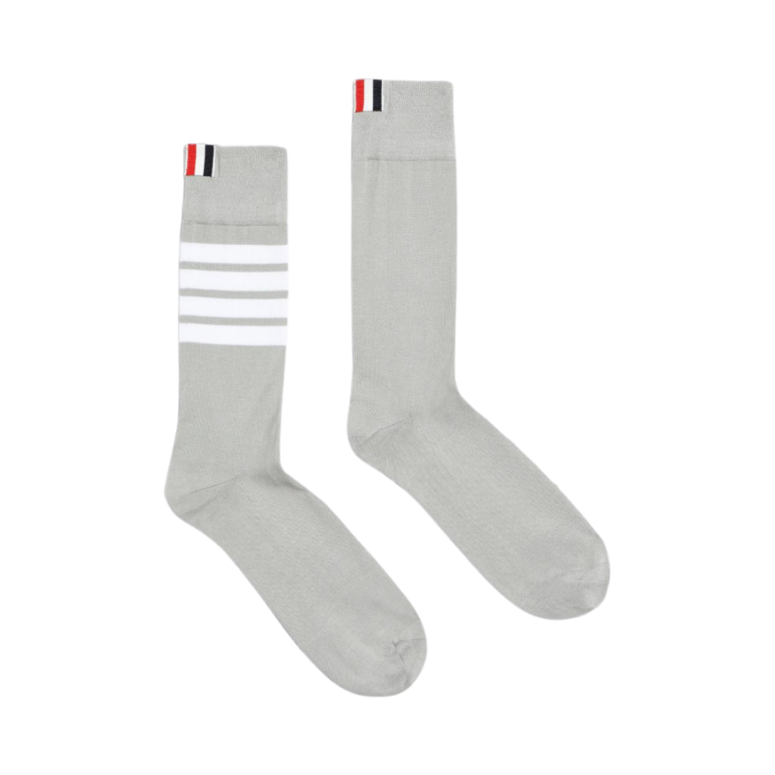 MAS023B-01690-035 Thom Browne Lightweight Cotton 4-Bar Mid Calf Socks Medium Grey