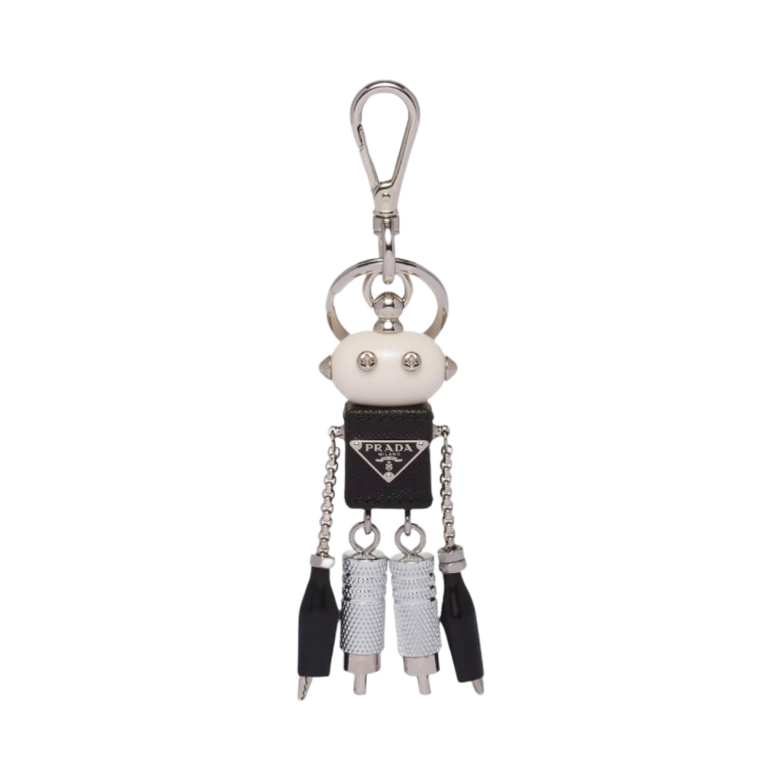 프라다 사피아노 레더 로봇 키체인 트릭 라이트 블랙(Prada Saffiano Leather Robot Keychain Trick Light Black) - 1