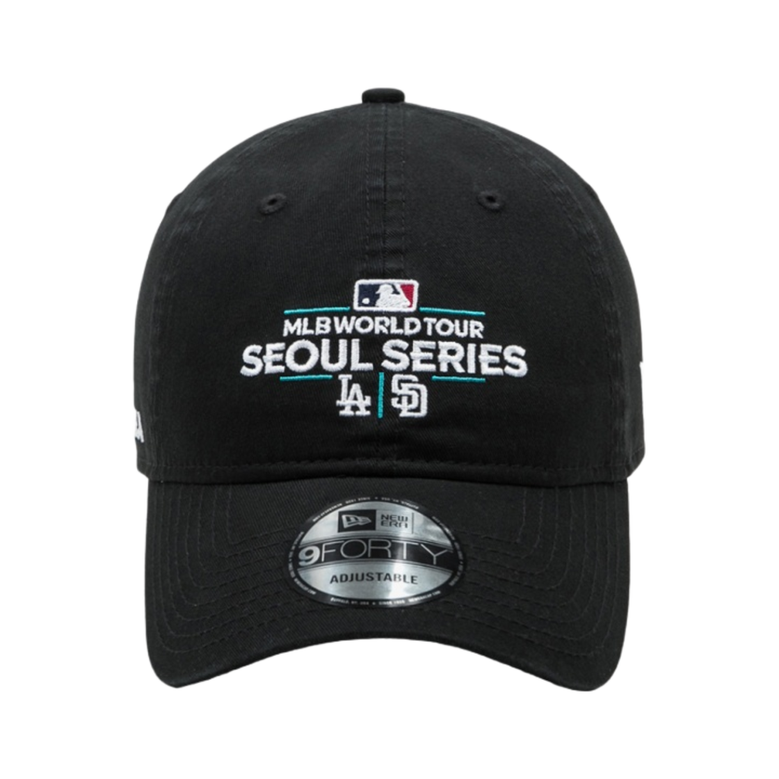 뉴에라 9포티 언스트럭쳐 MLB 서울 시리즈 LA 다저스 x 샌디에이고 파드리스 블랙 화이트(New Era 9Forty Unstructured MLB Seoul Series LA Dodgers x San Diego Padres Black White) - 1