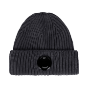 C.P. Company Extra Fine Merino Wool Beanie Dark Fog Grey - 22FW