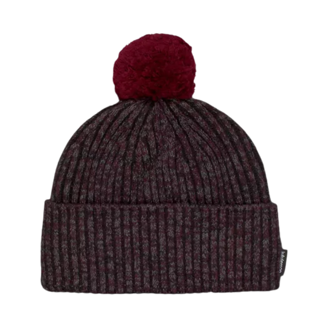 (W) 룰루레몬 텍스쳐드 플리스 라인드 니트 비니 블랙 그레이((W) Lululemon Textured Fleece Lined Knit Beanie Black Grey)