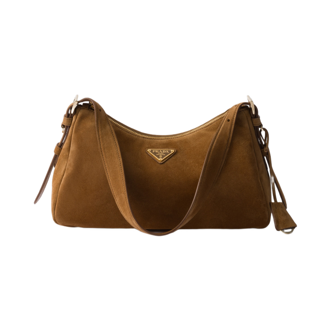프라다 에이미 미디움 스웨이드 숄더백 시나몬(Prada Aimee Medium Suede Shoulder Bag Cinnamon) - 1