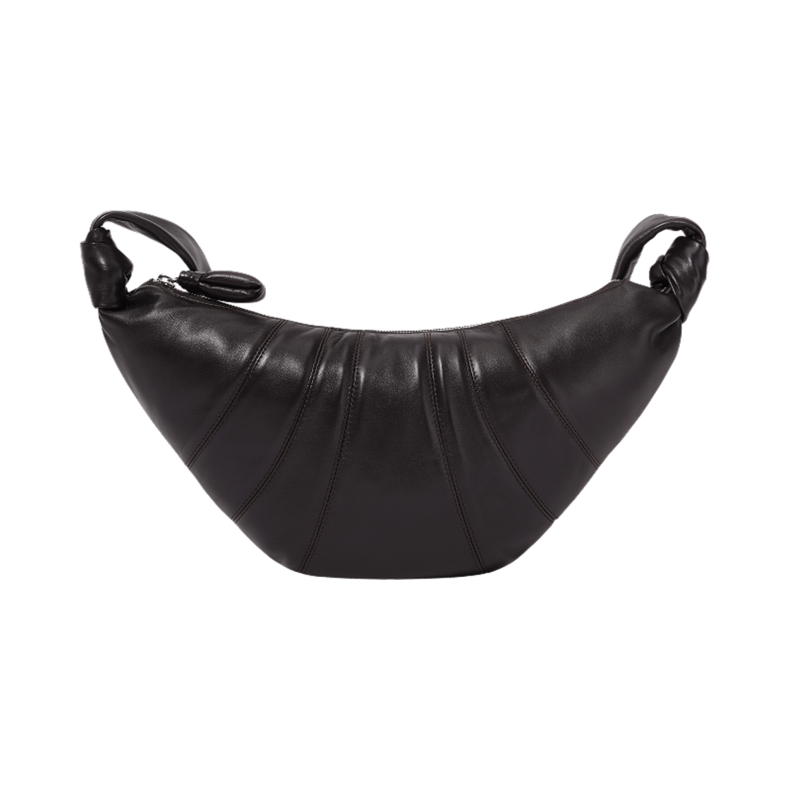 BG0001-LL095-490 Lemaire Medium Croissant Bag Soft Nappa Leather Dark Chocolate