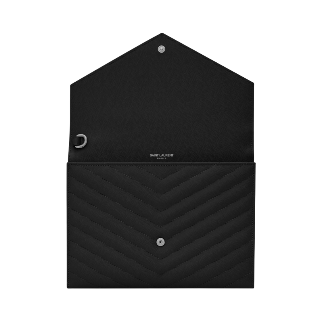 생로랑 퀼티드 그랑 드 뿌드르 엠보스 레더 카산드라 마틀라세 플랩 파우치 블랙(Saint Laurent Cassandre Matelasse Flap Pouch in Quilted Grain de Poudre Embossed Leather Black) - 2