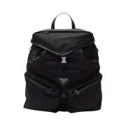 Prada Re-Nylon Leather Backpack Black