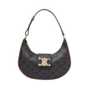 Celine Medium Ava Triomphe Bag in Triomphe Canvas Calfskin Tan