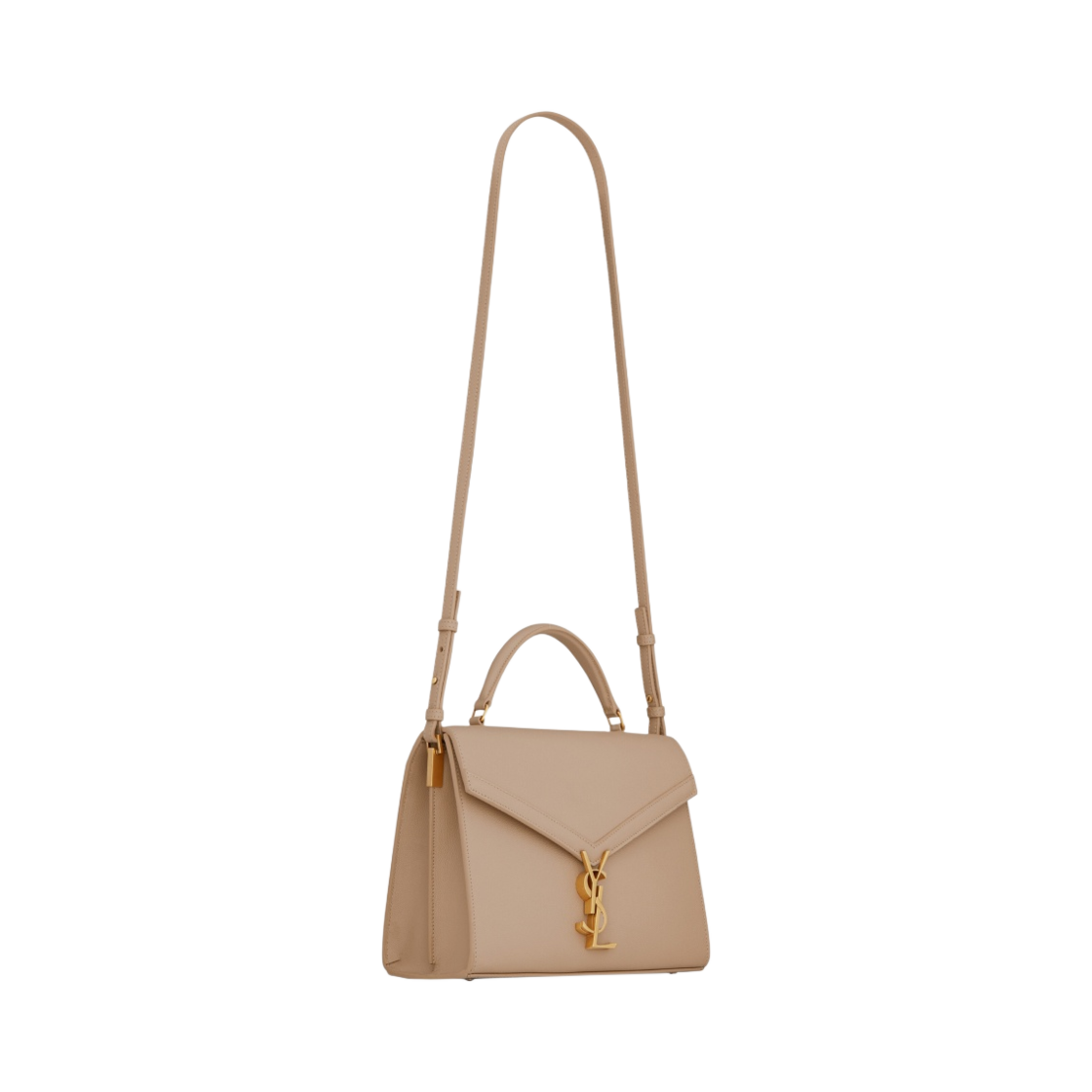 생로랑 그랑 드 뿌드르 엠보스드 레더 카산드라 미디움 탑 핸들백 다크 베이지(Saint Laurent Cassandra Medium Top Handle Bag in Grain de Poudre Embossed Leather Dark Beige) - 2