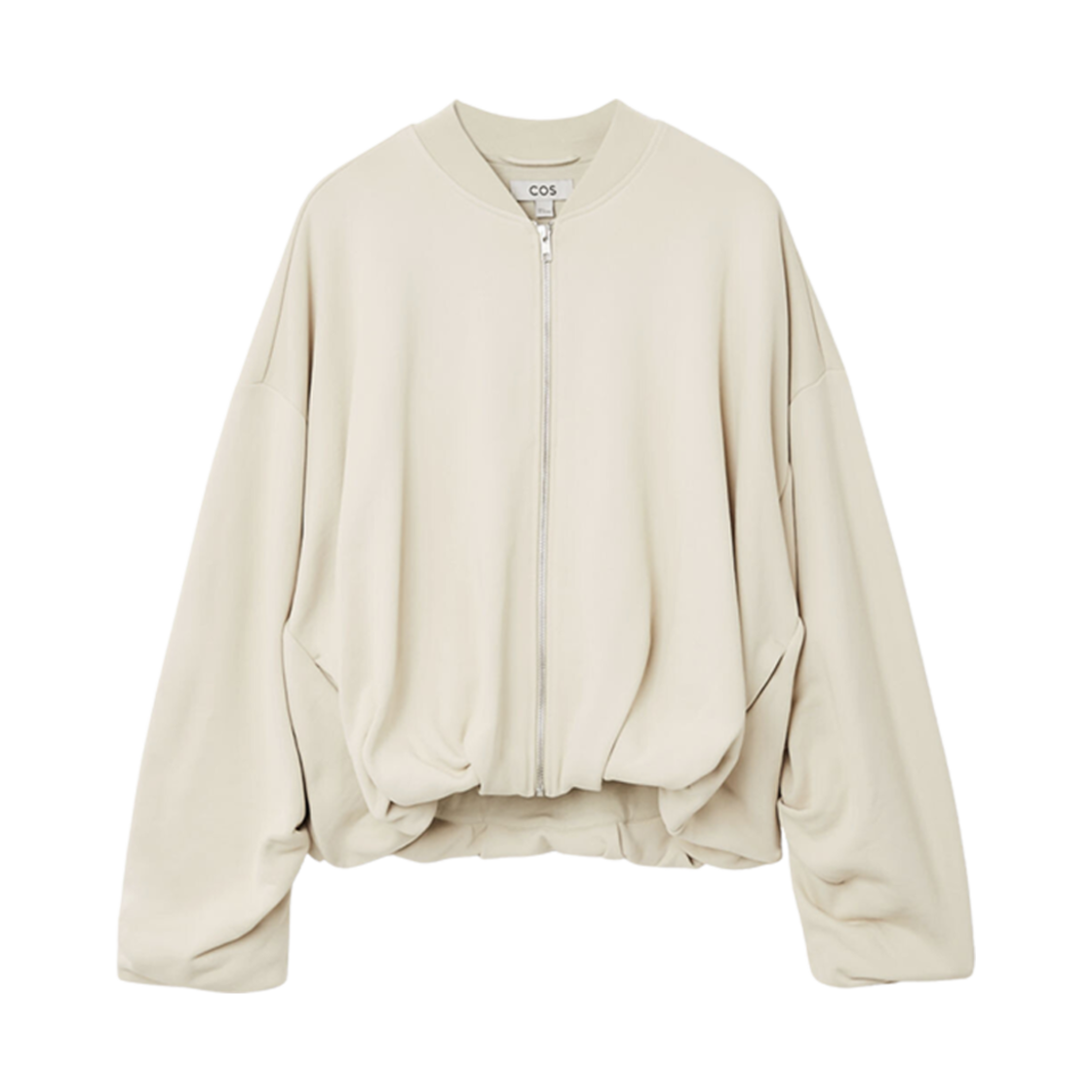 (W) 코스 오버사이즈 저지 봄버 자켓 스톤((W) COS Oversized Jersey Bomber Jacket Stone)