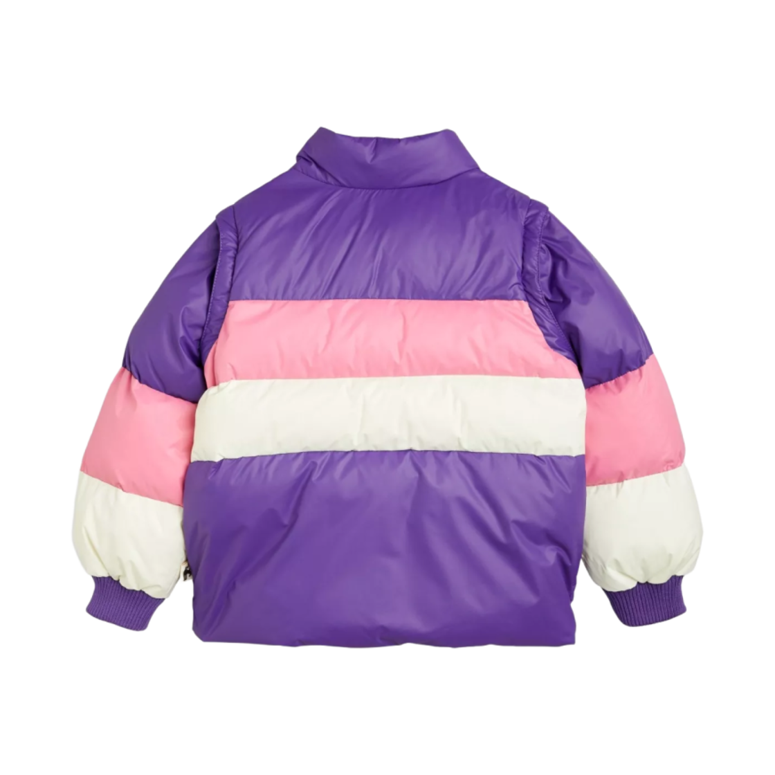 (키즈) 미니 로디니 집 슬리브 푸퍼 자켓 퍼플((Kids) Mini Rodini Zip Sleeve Puffer Jacket Purple) - 2