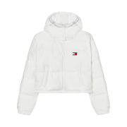 (W) Tommy Jeans Cropped Alaska Puffer White