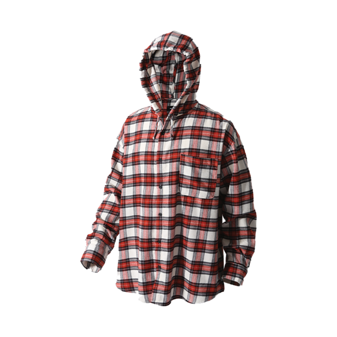 로어링라드 플란넬 체크 오버 후드 셔츠 블랙 | ROARINGRAD | KREAM