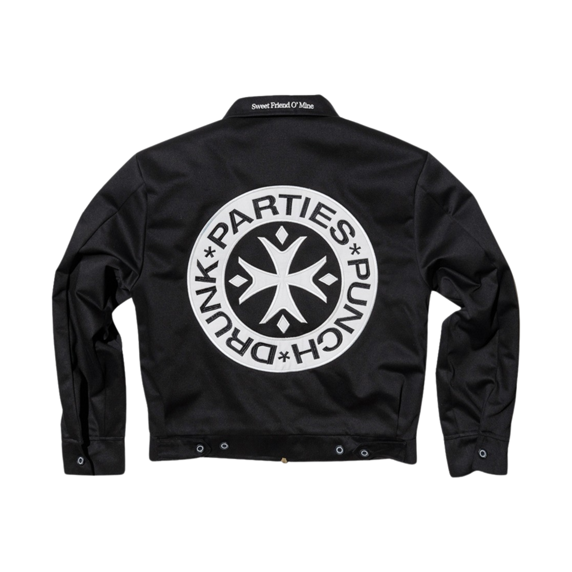 PDPJK01BK Punch Drunk Parties The Partier Embroidered Work Jacket Black