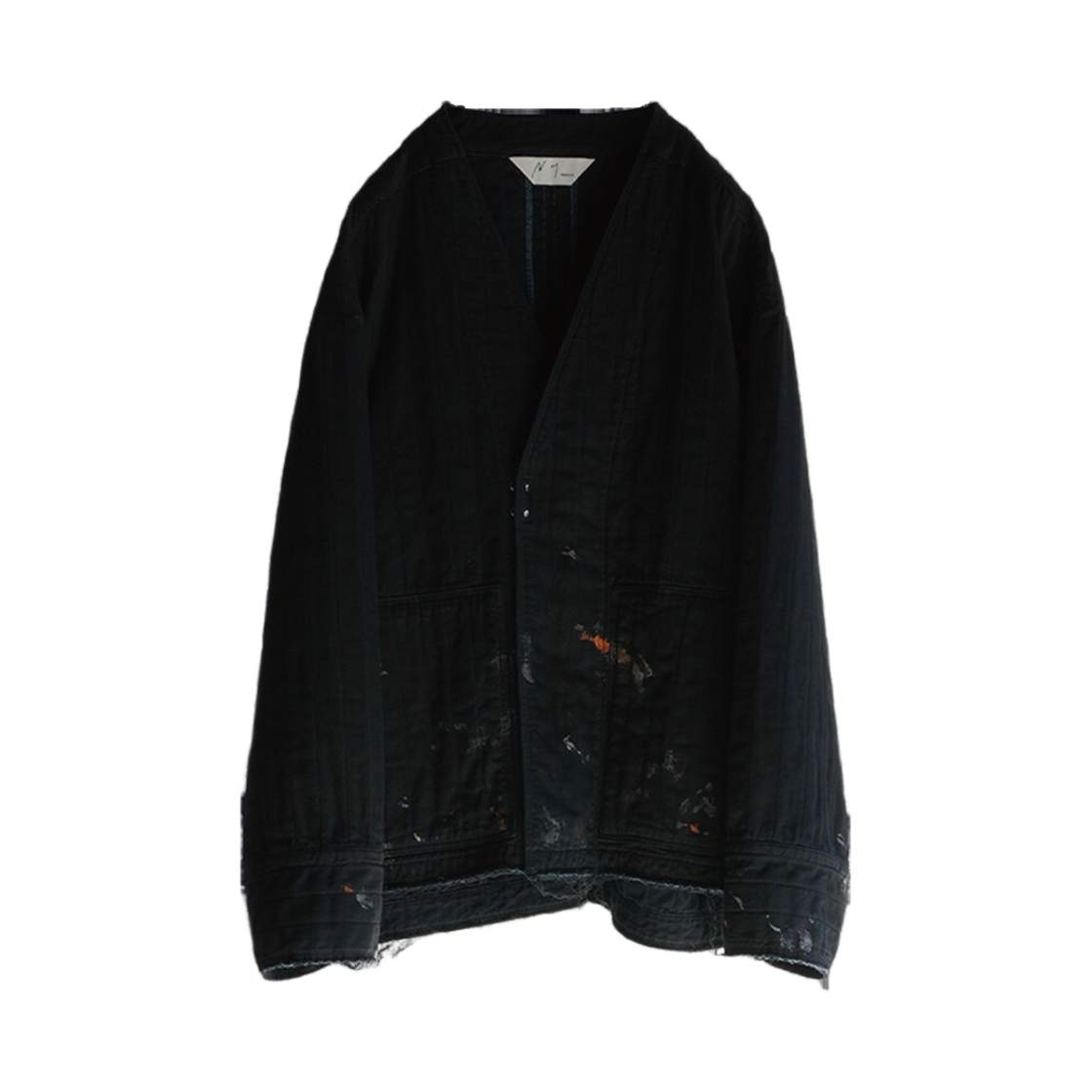 안셀름 패디드 퀼팅 칼라리스 자켓 블랙(Ancellm Padded Quilting Collarless Jacket Black)
