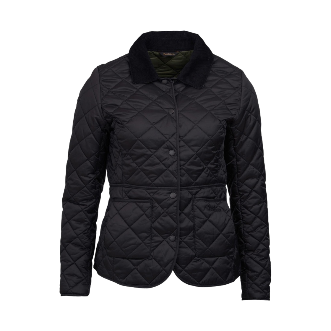 (W) 바버 데브론 퀼티드 자켓 블랙 올리브((W) Barbour Deveron Quilted Jacket Black Olive)