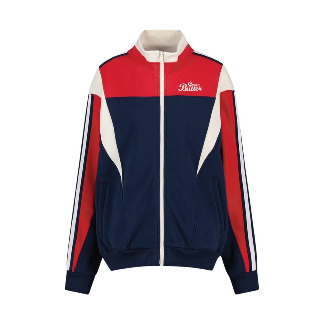 그린버터 우먼 웜 스웻 트랙 자켓 레드(Greenbutter Women Warm Sweat Track Jacket Red)