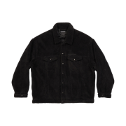 Balenciaga Fleece Oversized Jacket Black