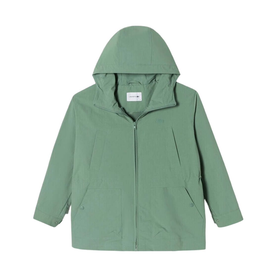 (W) 라코스테 탈부착 라이너 후드 사파리 자켓 카키 그린((W) Lacoste Detachable Liner Hoodie Safari Jacket Khaki Green) - 1