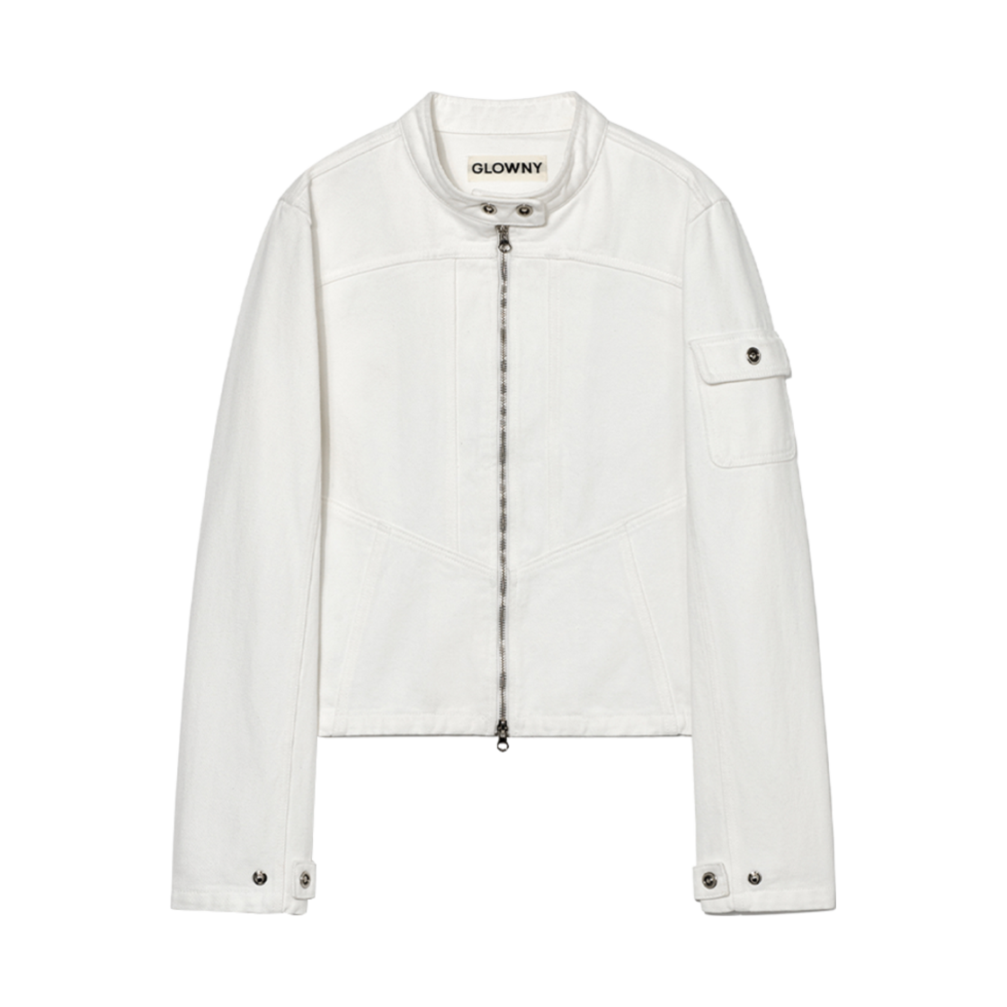 - (W) Glowny Bones Denim Jacket White
