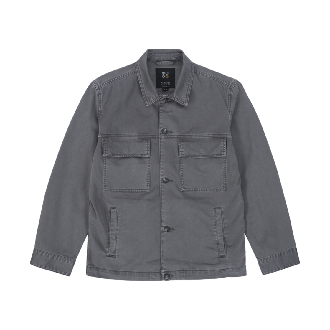 5SP01JK38 Ryul+Wai: Denim Pigment Loose Safari Jacket Grey C5