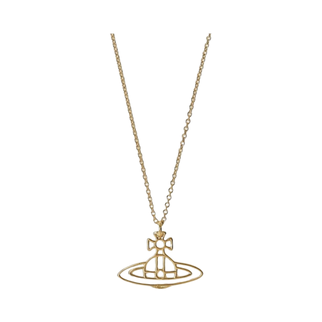 비비안 웨스트우드 씬 라인 플랫 오브 펜던트 골드