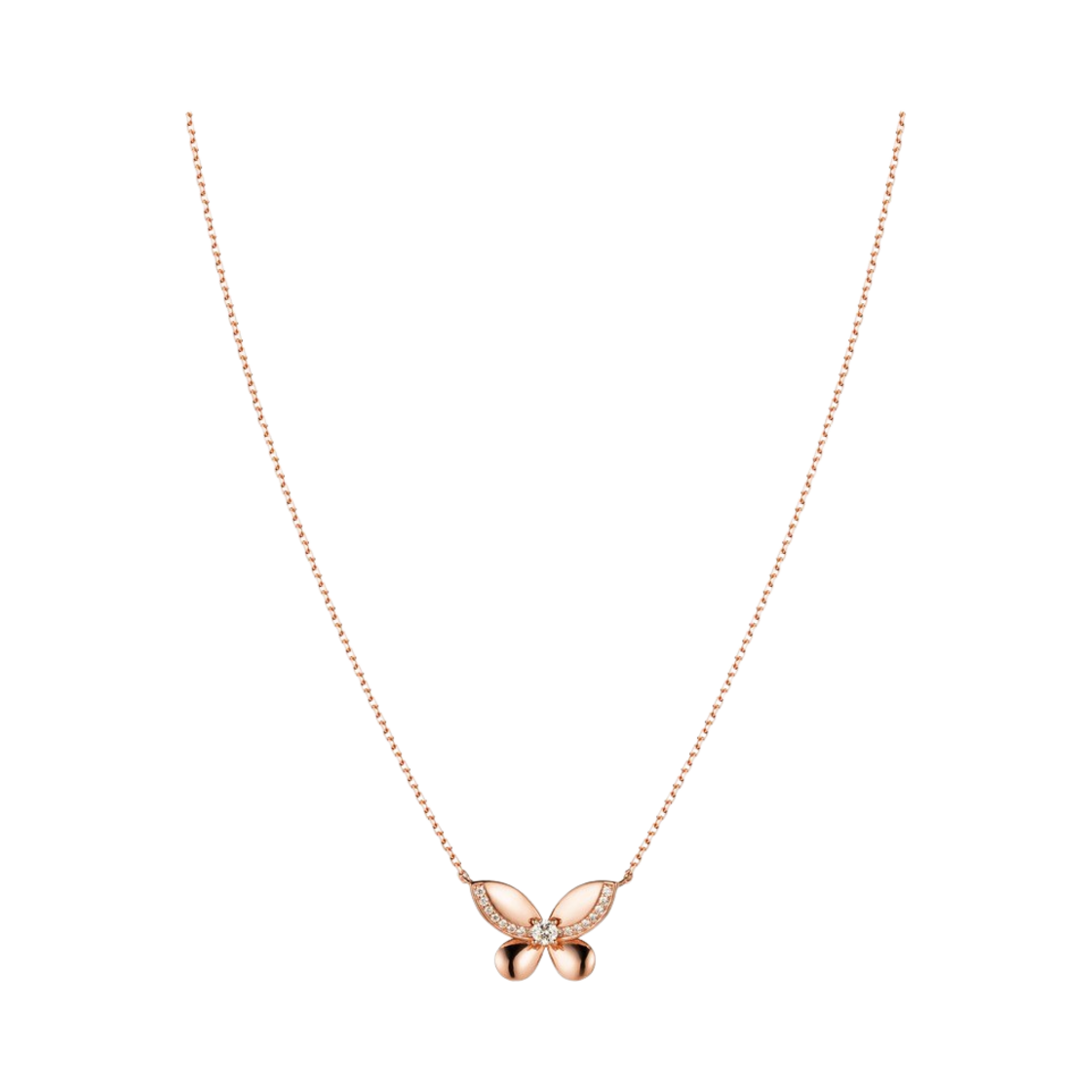 미꼬 모르포 다이아몬드 라인 파베 M 목걸이 핑크 골드(Miko Morpho Diamond Line Pave M Necklace Pink Gold)