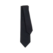 Hermes Faconnee H Bicolore Tie Marine Noir