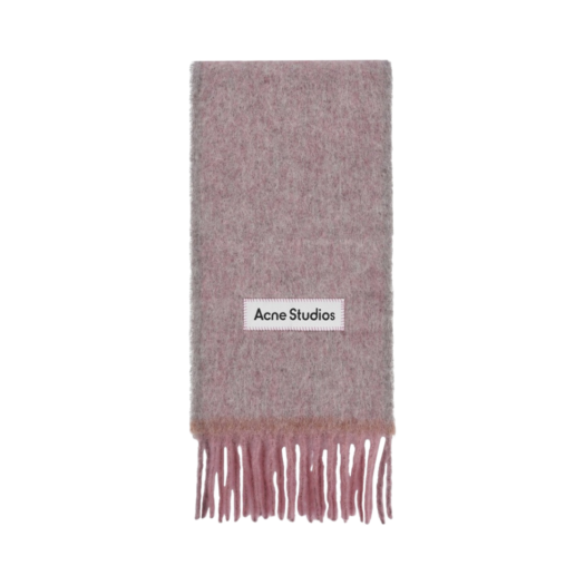 CA0290-416 Acne Studios Mohair Wool Fringe Scarf Dusty Pink