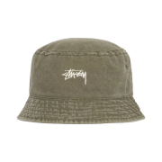 Stussy Washed Stock Bucket Hat Olive