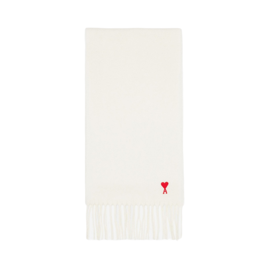 아미 스몰 하트 로고 클래식 머플러 화이트(AMI de Coeur Classic Muffler White)