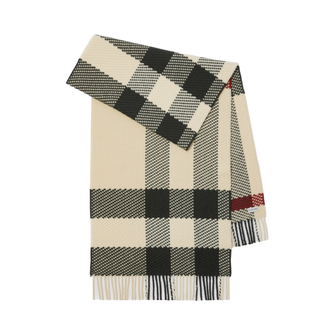 8079240 Burberry Check Wool Muffler Stone