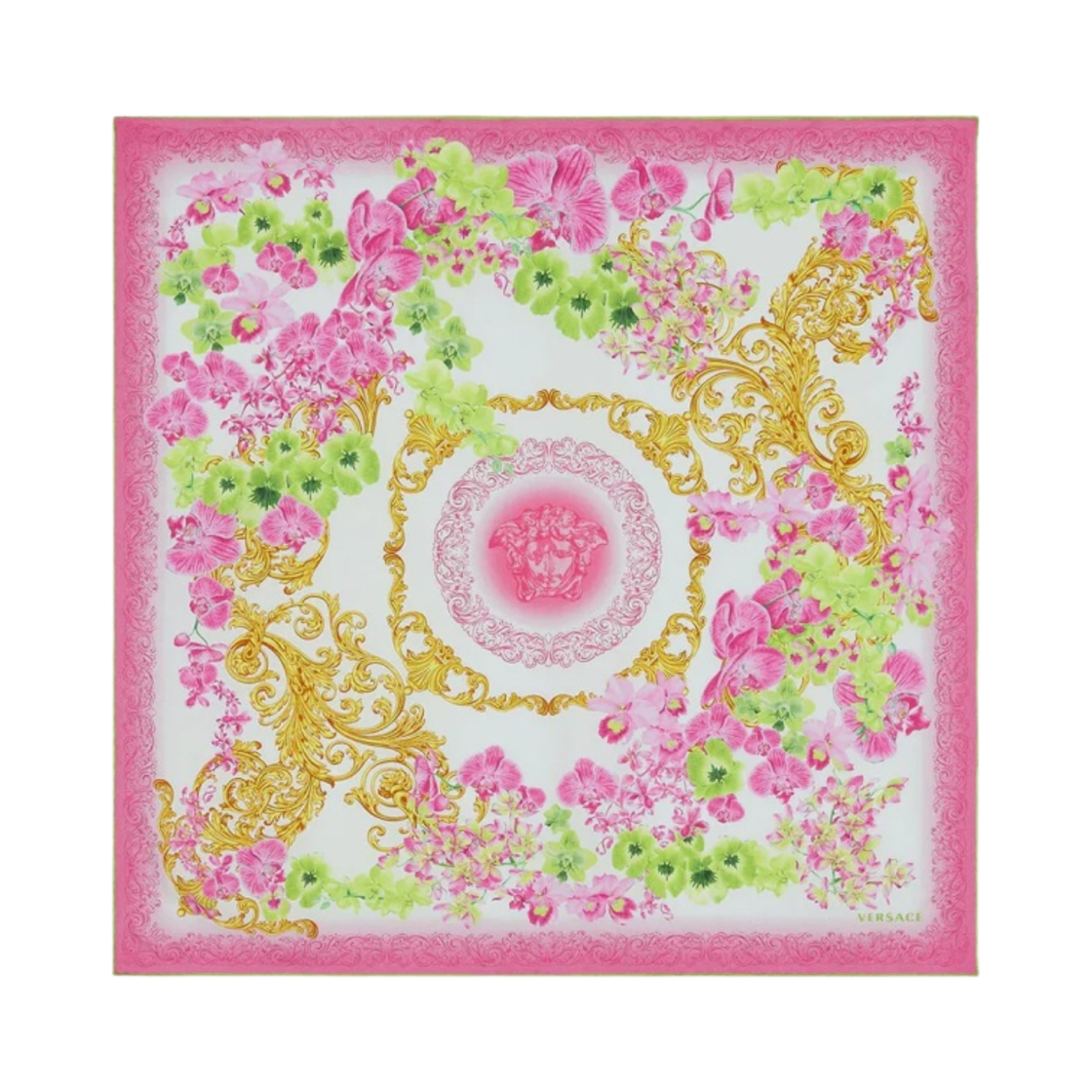 베르사체 메두사 오키드 실크 풀라드 핑크(Versace Medusa Orchid Silk Foulard Pink) - 1