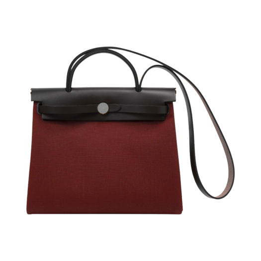 Hermes Herbag Zip 31 Bag Military Canvas Hunter Cowhide & Palladium Rouge H Ebene