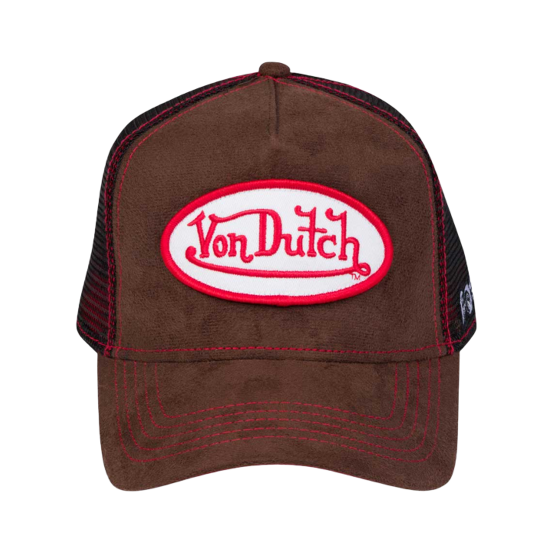 본더치 스웨이드 트러커 브라운 레드(Von Dutch Suede Trucker Brown Red)