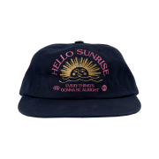 Hello Sunrise Washed Two Tone Arch Logo 6panel Cap Navy