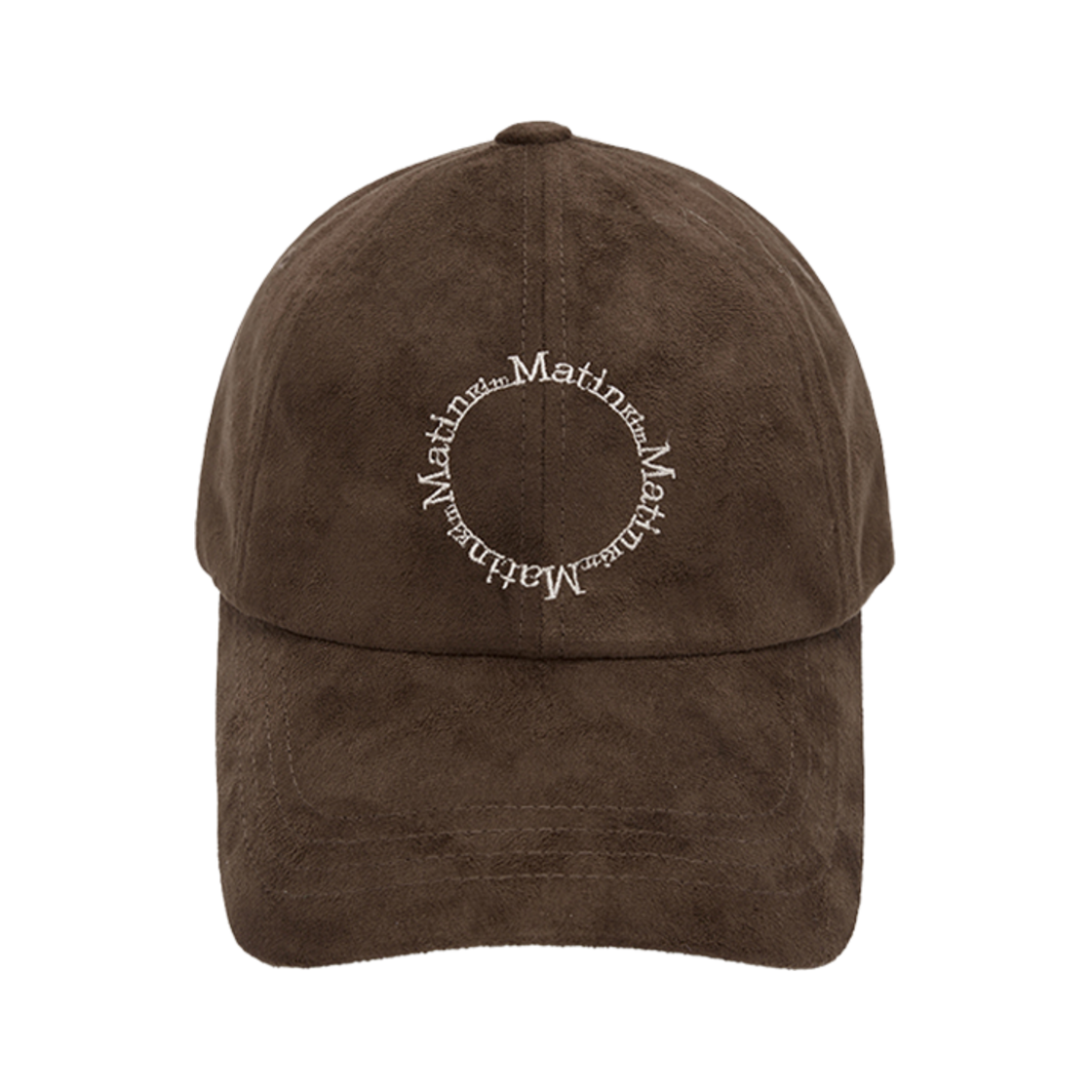 (W) 마뗑킴 서클 로고 스웨이드 볼캡 브라운((W) Matin Kim Circle Logo Suede Ball Cap Brown) - 2