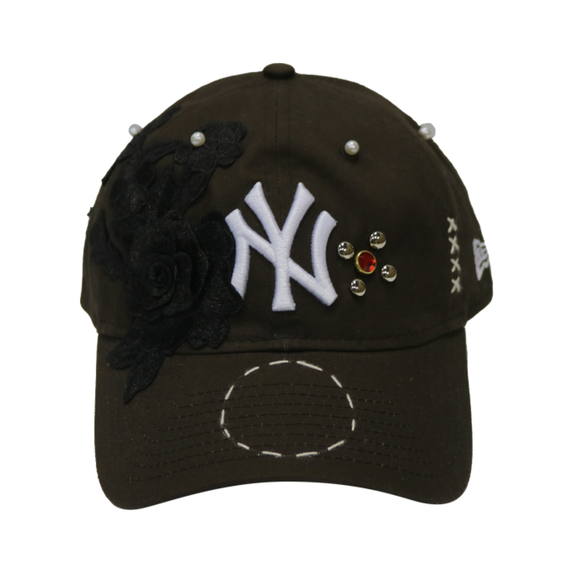 AP24FWAC1222BRWOS R&Co. Apache Wlb LAce Custom Dad Cap NY Brown #55