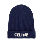 Celine Beanie in Ribbed Wool Navy