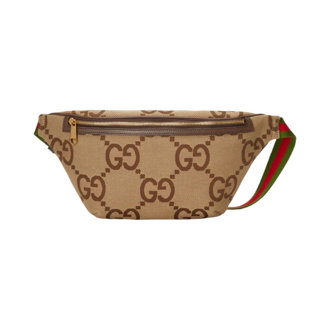 696031-UKMDG-2570 Gucci Jumbo GG Belt Bag Camel Ebony GG Canvas