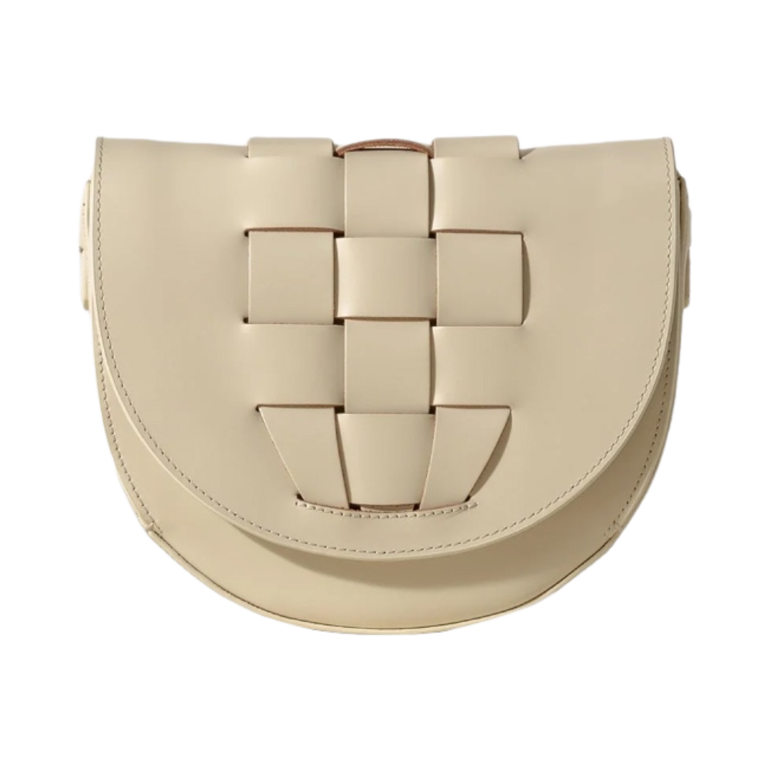WBP22SINI003 Hereu Sinia Interwoven Front Detail Satchel Bag Custard